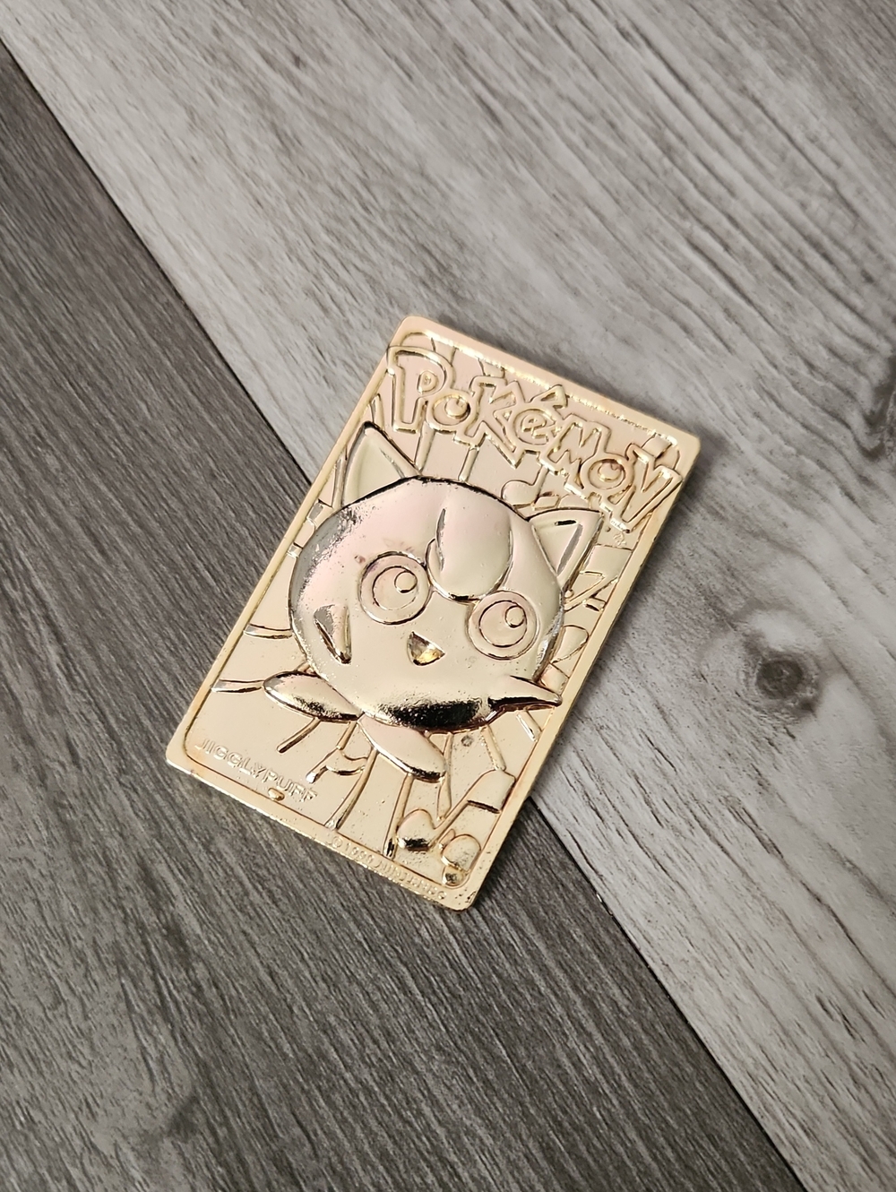 1999 23K Plated Pokemon Jigglypuff Metal Trading Card Bar With Protective Case